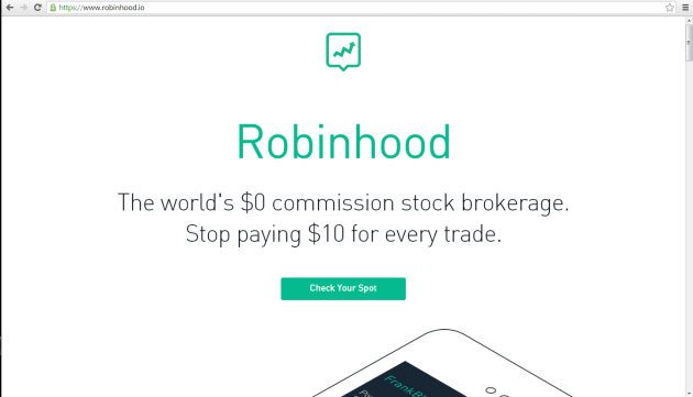 Robinhood webpage